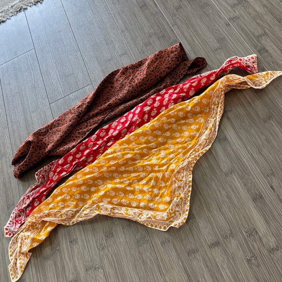 Madewell Accessories - 3 Madewell scarves Yellow red and animal print Patterned Scarf